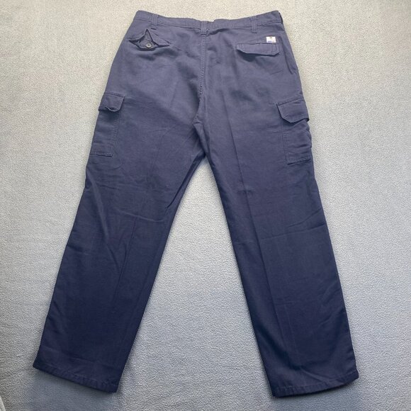 Tyndale FR Mens Carpenter Pants 42X32 Navy Blue Fire Resistance Pocket Workwear - Picture 2 of 11
